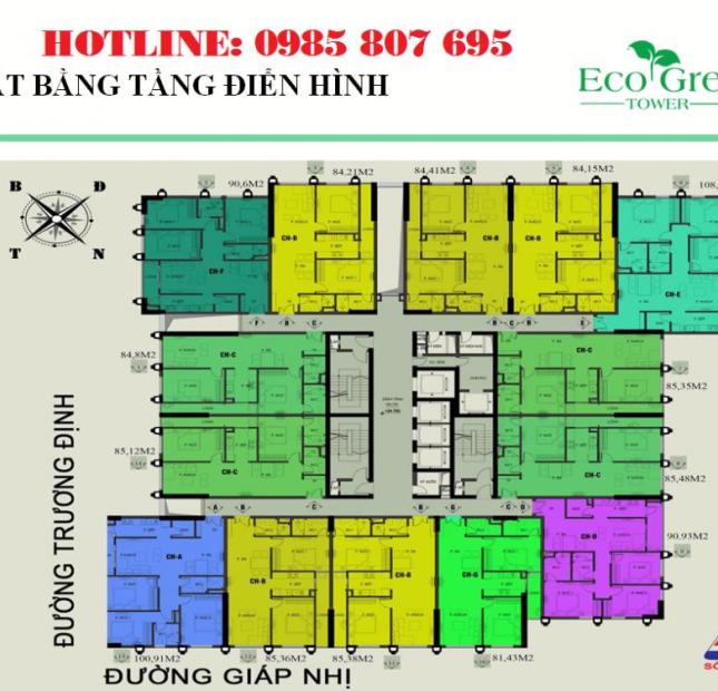 Eco Green Tower - bán suất ngoại giao gần BV Bạch Mai,nội thất cơ bản,dành cho gia đình trẻ, Săp bàn giao