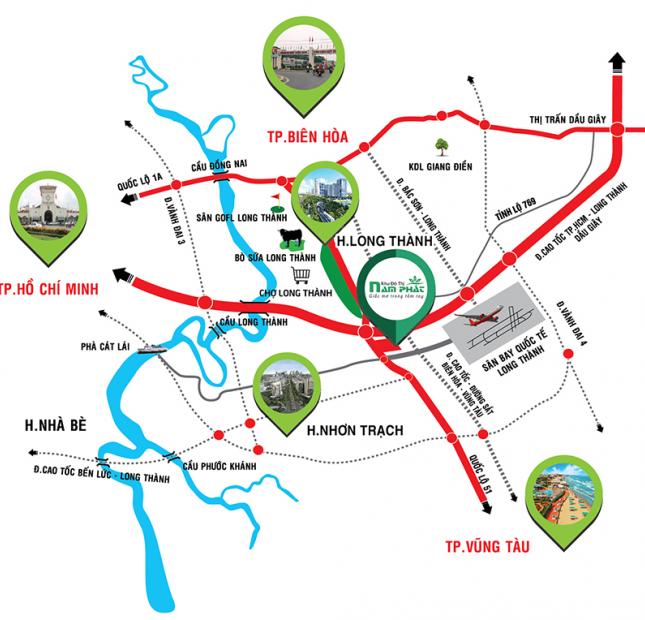 Đầu tư đất nền dự án Nam Phát gần cổng Nam sân bay Long Thành chỉ với 577 triệu