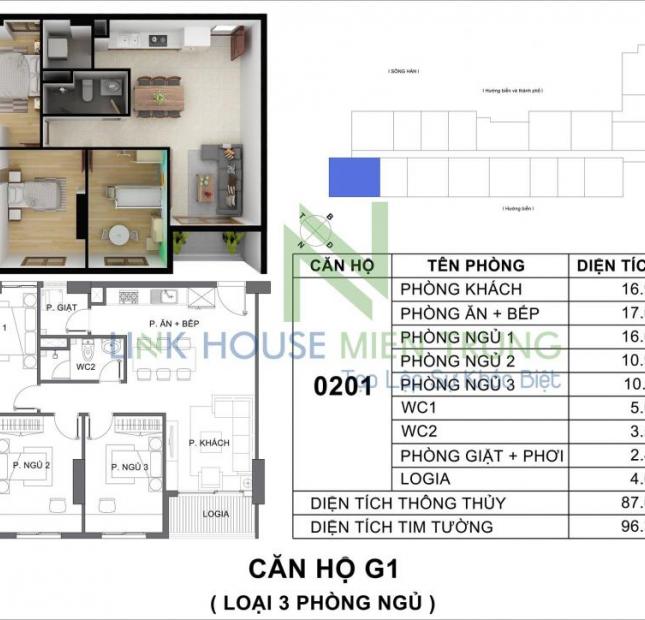 Bán căn hộ 2Pn tầng 14 - view biển Mân Thái -Đà Nẵng