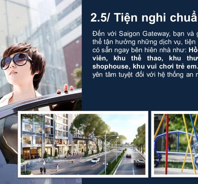Căn hộ tiêu chuẩn tiện ích cao cấp vị trí thuận tiện hãy chọn Saigon Gateway, P. Hiệp Phú, quận 9