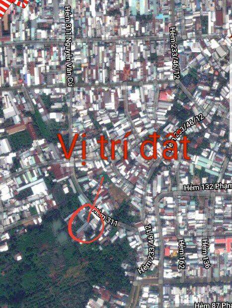 Bán nền trục chính hẻm 311 đường Nguyễn Văn Cừ, 4x32m, nở hậu 5,25m, thổ cư giá 1,67 tỷ