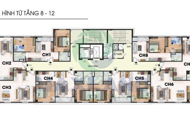 Bán gấp Căn góc tầng 8 chung cư yên hòa, 88,6 m2 thiết kế được 3PN.
