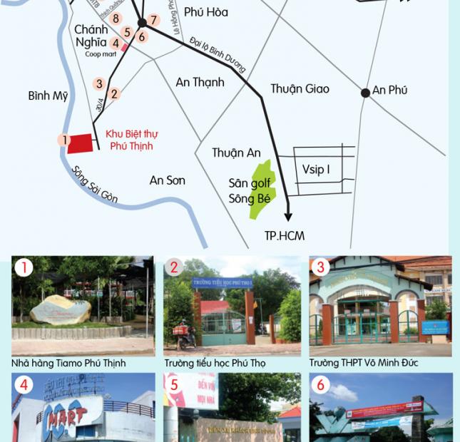 Đất biệt thự Tiamo, nằm trong khu dân cư Phú Thịnh, Thủ Dầu Một, Bình Dương