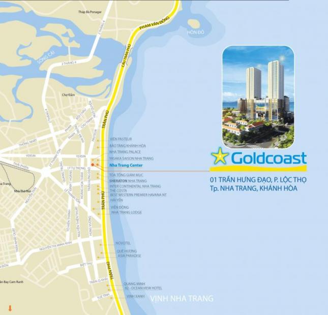 Bán căn hộ 3PN trực diện biển Goldcoast Nha Trang, sổ hồng riêng, LH chính chủ: 0938123949