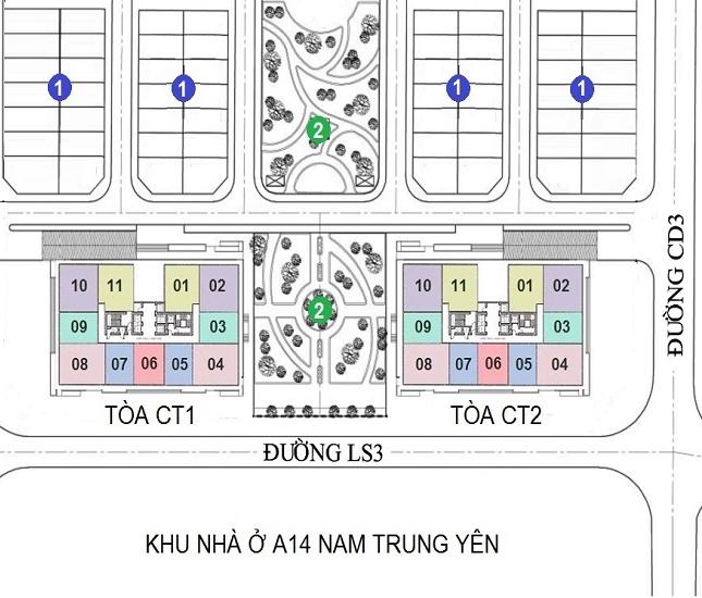 Bán căn hộ 2PN tầng 18 toà CT1 chung cư A10 Nam Trung Yên, vào tên trực tiếp chủ đầu tư.