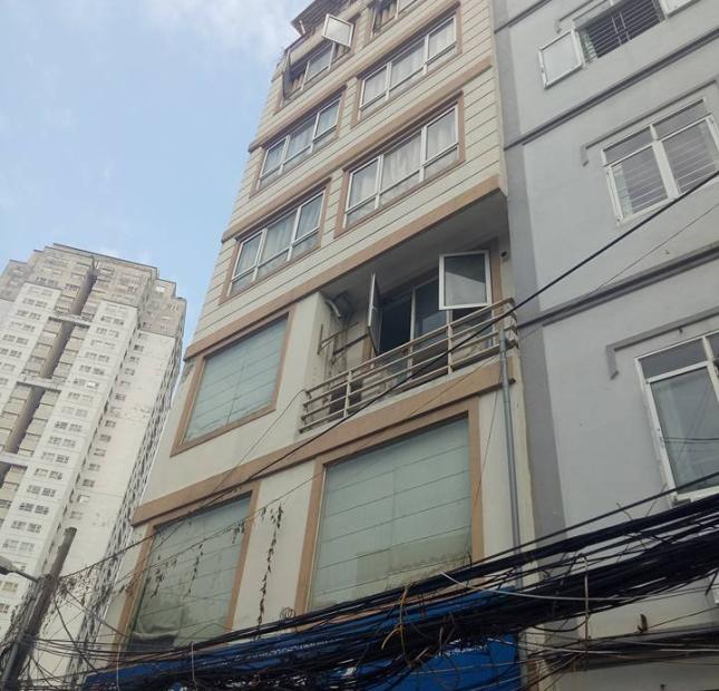 Cho thuê nhà phố Nguyễn Chí Thanh DT 45m2, 7 tầng, MT 5,2m. Có thang máy, ô tô to đỗ cửa