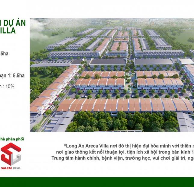 3 suất nội bộ giá gốc CĐT Areca Villa Long An. DT 5X17m, SHR