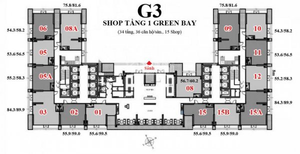 Bán gấp shop gian hàng kinh doanh căn G30103, mặt tiền đường Lương Thế Vinh (quy hoạch 40 m)