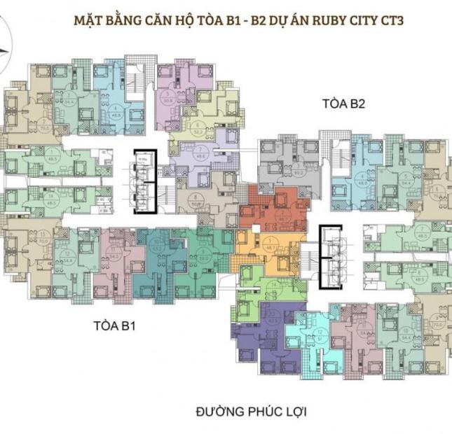Chung cư Ruby City CT3 Phúc Lợi, quận Long Biên, chỉ từ 800 triệu sở hữu căn hộ 45 m2, 2 pn