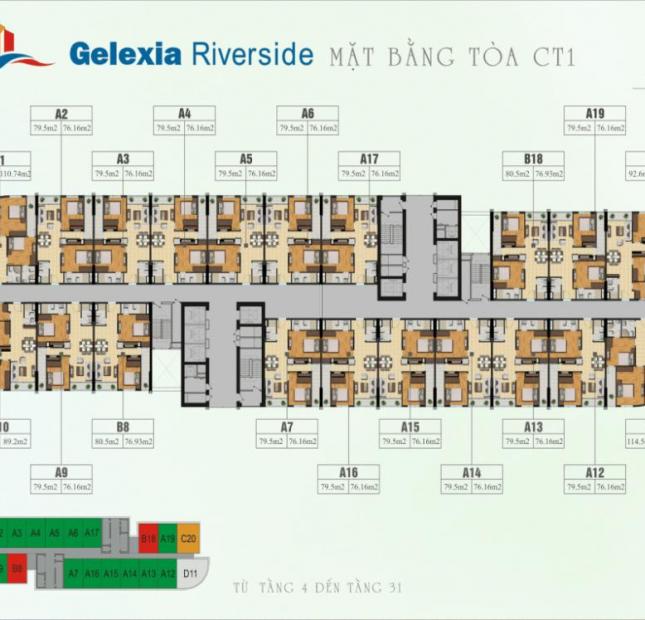 Chúng tôi hiện có các căn chuyển nhượng CC Gelexia Riverside 885 Tam Trinh căn đẹp, tầng đẹp giá cực tốt 0936353088  