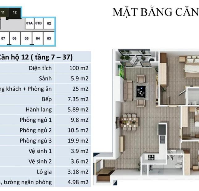 Căn hộ cao cấp 114m2, giá chỉ 17,5 tr/m2 tại FLC 418 Quang Trung, nhận nhà ở ngay