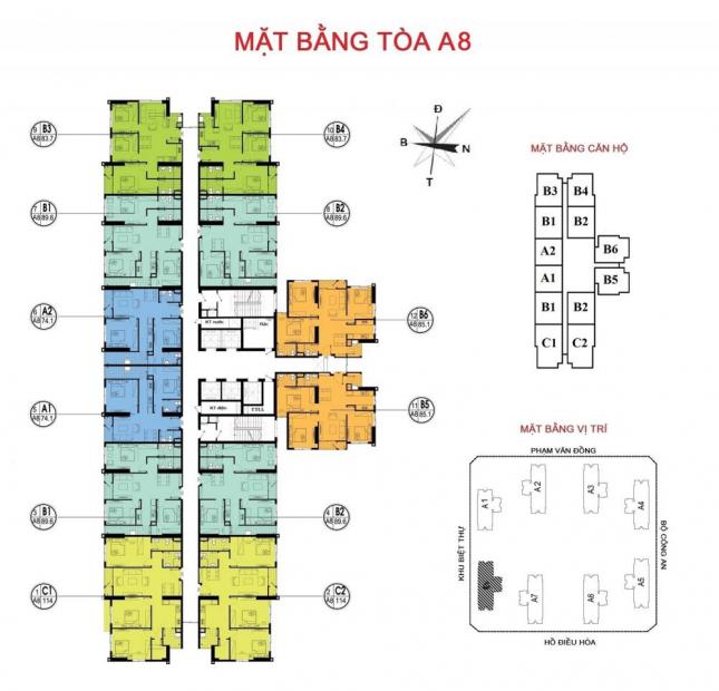 Bán căn hộ 74,7m2 tòa A8 chung cư dự án An Bình City 232 Phạm Văn Đồng