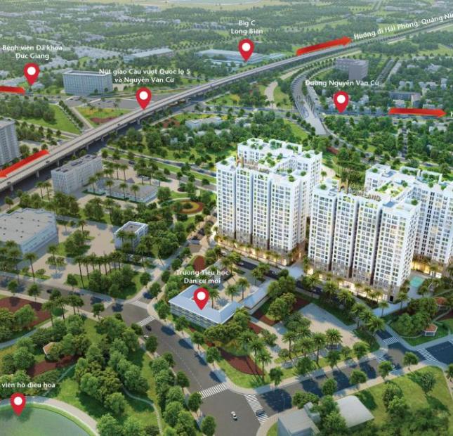 Bán căn hộ 78m2 3 phòng ngủ full nội thất giá 1,5 tỷ gần Nguyễn Văn Cừ chung cư Homemland Long Biên