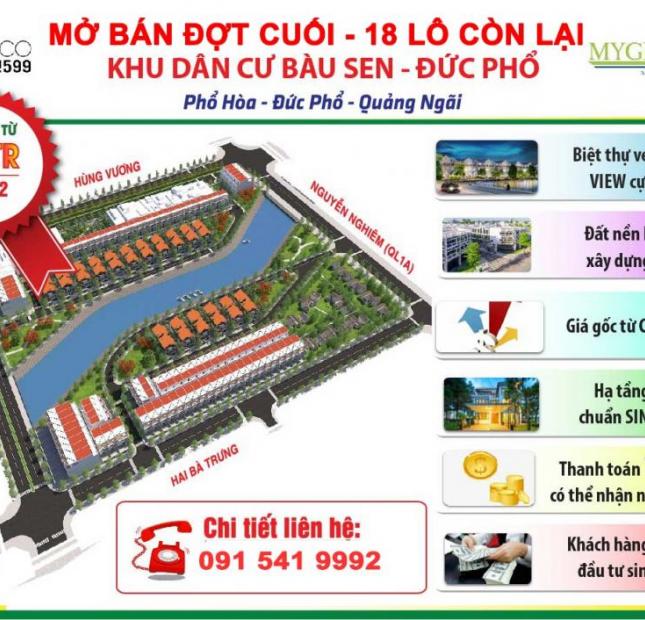 Bán đất nền dự án KDC Bàu Sen Đức Phổ Quảng Ngãi