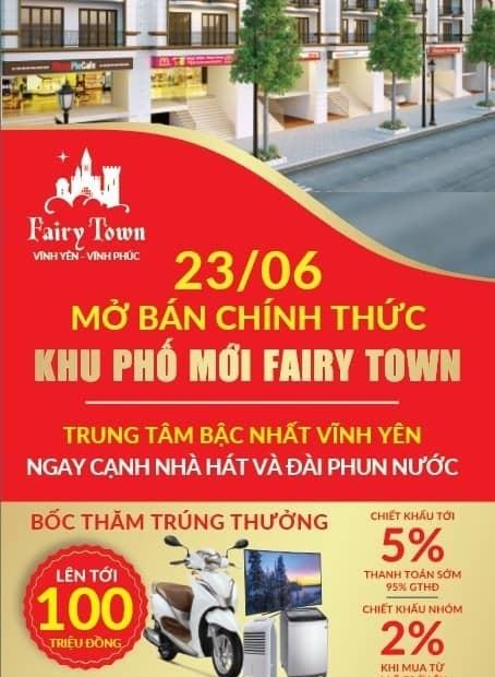 Mở bán đợt 2 Đất nền Fairy Town Vĩnh Yên, Vĩnh Phúc 0966.346.386