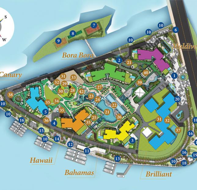 Bán căn hộ 3 phòng ngủ Ba-27.07 tháp Bahamas, Đảo Kim Cương, view sông SG, nội thất đầy đủ, 7 tỷ
