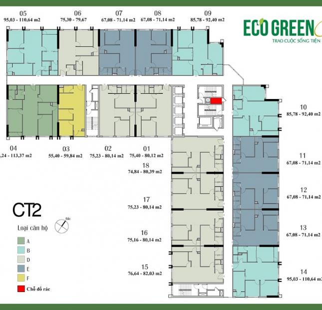 Chuyển nhà cần bán căn 67m2 chung cư Eco Green Nguyễn Xiển. Giá 1 tỷ 8