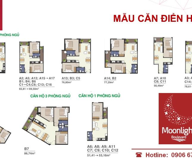 Bán căn hộ Moonlight Boulevard, Bình Tân, Hồ Chí Minh, diện tích 77m2, giá 1.739 tỷ, LH 0906673967