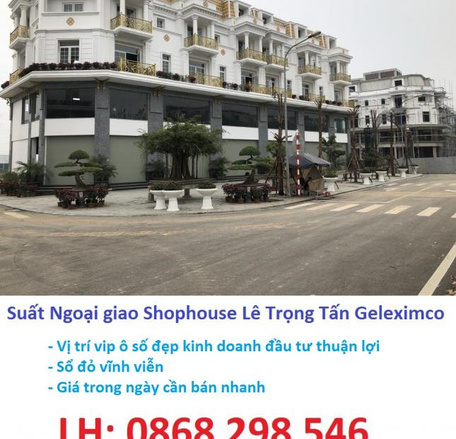 Bán suất ngoại giao shophouse Lê Trọng Tấn, mặt đường 42m kinh doanh đầu tư hiệu quả, LH 0868298546