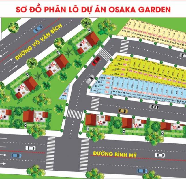 Đất Củ Chi mang tên Osaka Garden nằm ngay mặt tiền Bình Mỹ, với giá chỉ từ 12tr/m2