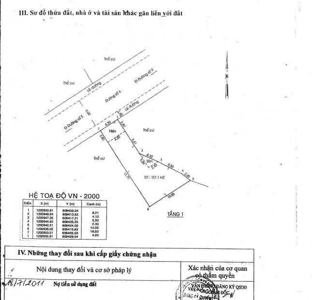 Bán nhà còn mới ( 111m2 ) , mặt tiền Đường 6, Phường Linh Tây, Thủ Đức