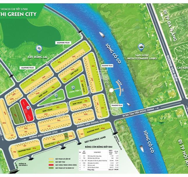 Bán đất nền dự án tại Dự án Green City, Điện Bàn, Quảng Nam diện tích 110m2 giá 1.23 Tỷ