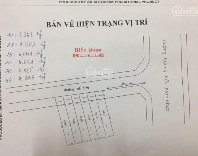 Bán đất đường 179 đường Hoàng Hữu Nam , Q9 