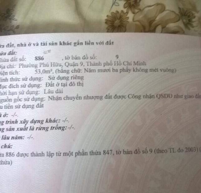 Chủ nhà cần tiền bán gấp lô đất vị trí đẹp thuộc dự án Nhà Việt,Bưng Ông Thoàn ,Q9.Lh 0903 382 786