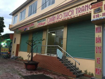 Cho Thuê cửa hàng 86m2 mặt tiền dài 14m tại ngã tư Nguyễn Tất Thành - Ngô Gia Tự - Vĩnh Yên – Vĩnh Phúc.