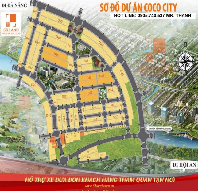 Đất nền dự án Coco City (đã có sổ), vị trí đẹp ven sông Cổ Cò, phía sau CoCoBay, chiết khấu 8%