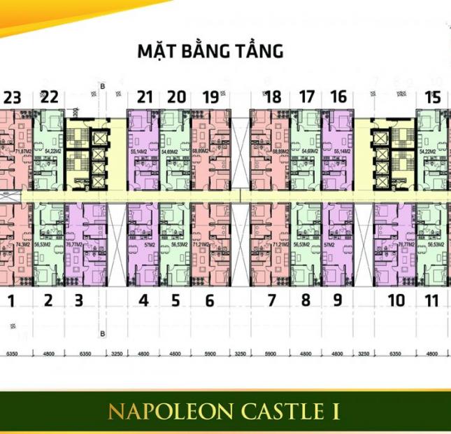Bán Căn 3,10 Tầng 10 – dự án Napoleon Castle 1, 25-26 Nguyễn Đình Chiểu, Vĩnh Phước, Nha Trang. Diện tích: 76,77m2. Liên hệ: 093.882.9546