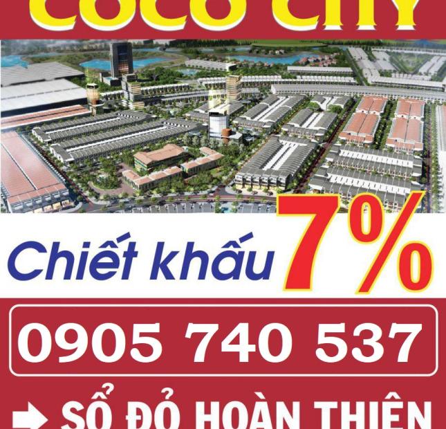 Chính chủ cần bán 5 lô liền kề khu Coco City, liền kề Cocobay, sổ đỏ sang tay, ck 8%. LH: 0905 740 537