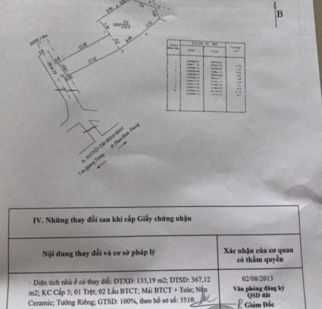 Bán nhà 1 trệt, 2 lầu - đường Nguyễn Thị Minh Khai - Q. Ninh Kiều - Giá 5,2 tỷ