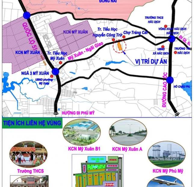 Đất KDC Kingland 2 chỉ 2.2tr/m2 ngay ngã ba Mỹ Xuân- Ngãi Giao, thị xã Phú Mỹ, Tân Thành, Vũng Tàu