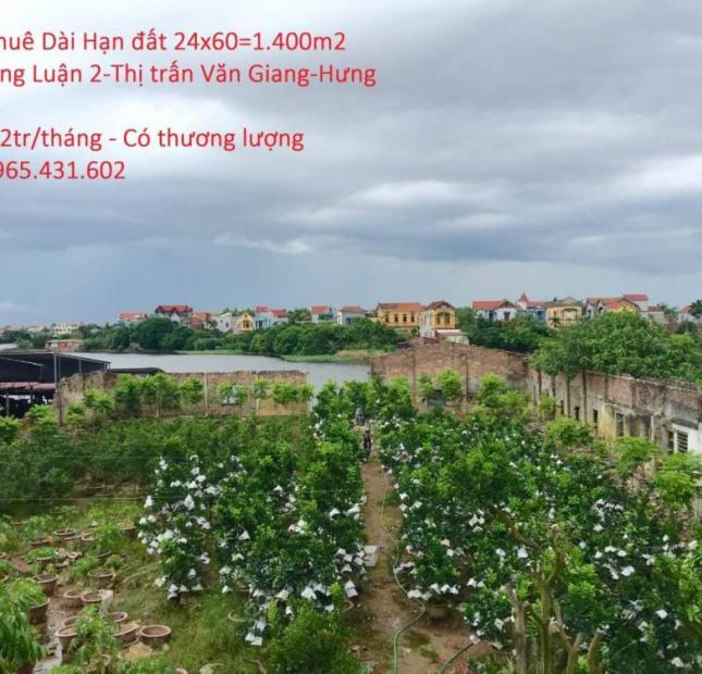 Cho thuê dài hạn đất 24x60m tại thị trấn Văn Giang, Hưng Yên