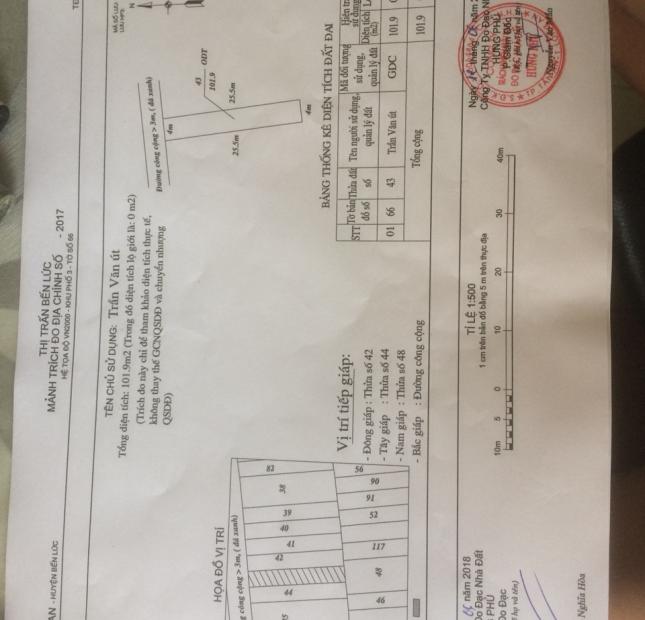 Bán gấp miếng đất ngay đường DT835B, gần chợ Gò Đen, DT 100m, giá 400tr,sổ hồng riêng, đất thổ cư 100%