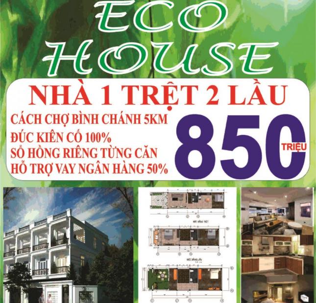Nhà KDC Eco House MT đường Đinh Đức Thiện gần chợ Bình Chánh, SHR, thổ cư 100%