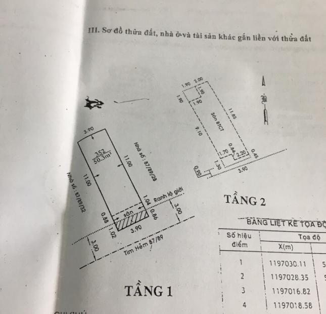 Bán Nhà 87/89/30 Nguyễn Sỹ Sách.P15.TB- 4,3 tỷ TL