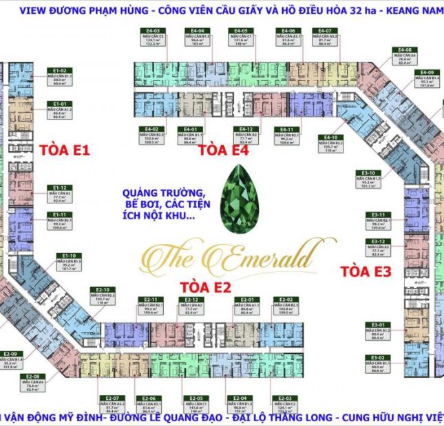 Cần tiền bán gấp CC The Emerald, căn 2002- E3, DT 80m2, 3PN, giá 35tr/m2. LH 0908658525