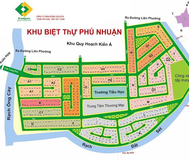 Bán gấp đất dự án Phú Nhuận 315m2 sổ đỏ, đường 16m, giá 31,5tr/m2