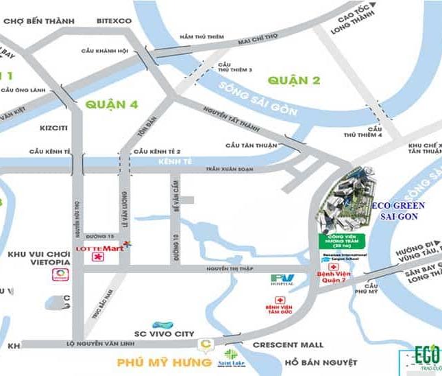 Căn hộ Eco Green Saigon mặt tiền Nguyễn Văn Linh, giá bán 2,3 tỷ, chiết khấu cao