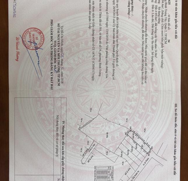 Hot bán 2 lô đất đường Nguyễn Tuyển, quận 2 sổ hồng riêng,nhận nền XD tự do. LH:0937367708