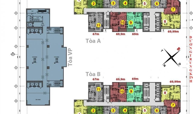 Cho thuê văn phòng tại Central Field 219 Trung Kính, 400 - 800 m2, giá 250 nghìn/m2/tháng