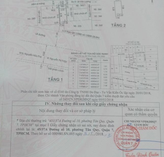 Bán gấp nhà hai MT Nguyễn Thị Thập, Lê Văn Lương, 3.5x11m 1 lầu, KD cực đã, giá 8 tỷ