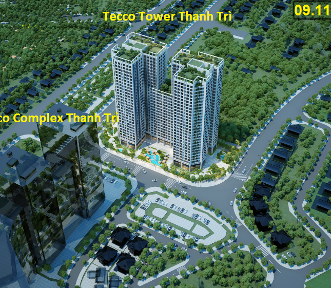 Tecco Skyville Thanh Trì, 57m, giá 1,1 tỷ, ck 8%, tặng gói nội thất 100tr