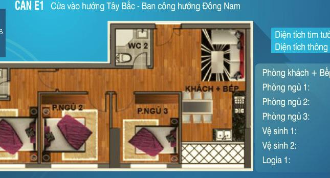 Vợ chồng tôi cần bán gấp chung cư 234 Hoàng Quốc Việt, DT 71m2, ban công ĐN, giá 27tr/m2