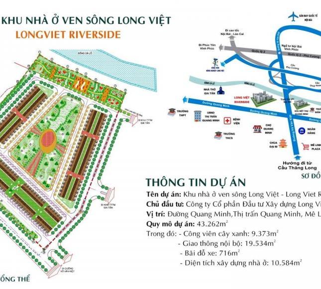 Bán liền kề Long Việt Riverside Quang Minh - giá rẻ như nhà thổ cư Mê Linh 