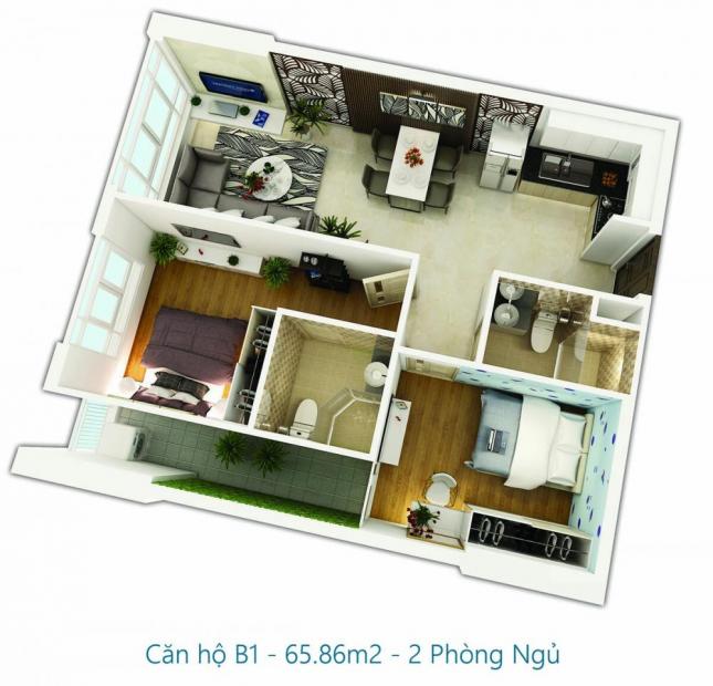 Bán căn hộ 2PN căn hộ Sài Gòn Gateway Quận 9, DT 65m2,hướng Đông Bắc, giá 1.966 tỷ LH:0902497394