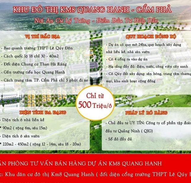 Còn duy nhất 01 ô góc 2 mặt tiền, đối diện sân bóng rẻ nhất dự án Km8, Quang Hanh, Cẩm Phả