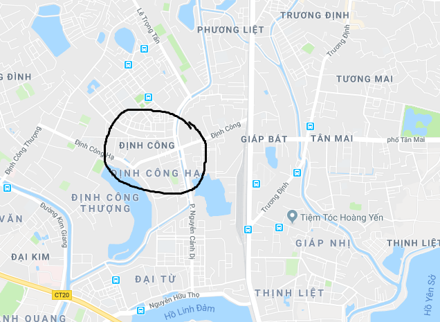 Cho thuê nhà làm văn phòng, kinh doanh tại Định Công – 25 triệu/tháng.